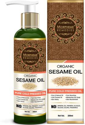 Morpheme Remedies Organic Sesame Pure ColdPressed Oil For Hair, Body, Skin Care, Massage Hair Oil