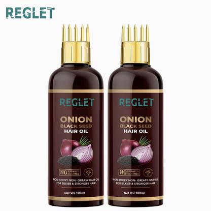 REGLET Onion Hair Oil - Black Seed Onion Hair Oil - WITH COMB APPLICATOR -  Hair Oil