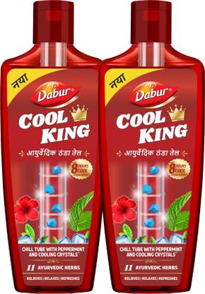 Dabur Ayurvedic Cool King | Thanda Tel | Up to 8 hours of refreshing relaxation Hair Oil