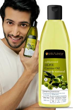 Soulflower Olive Natural Coldpressed Oil | Deep Nourishment for Hair, Skin & Lips Hair Oil