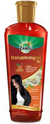 Zandu Mahabhringraj Tel for Hair Growth, 100% Pure Til Tel, 4X Power of Bhringraj Hair Oil