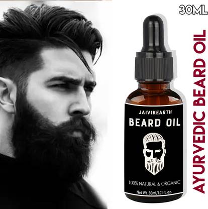 Jaivik Earth Beard & Hair fast Growth Oil for thicker,Natural Hair Oil For patchy beard Hair Oil