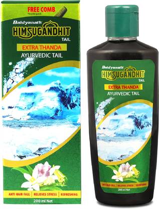 Baidyanath Himsugandhit Tail- An Extra Thanda Ayurvedic Oil | Provide relief from daily mental and physical stress | Enriched with Bhringraj, Brahmi, Amla and 6 other powerful herbs | Hair Oil