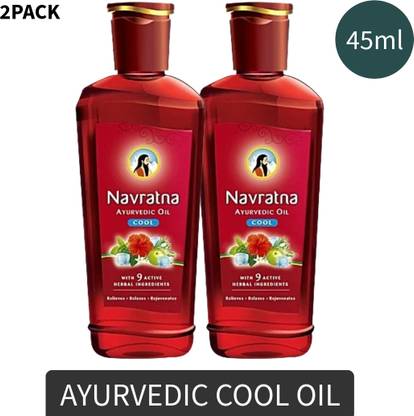 Navratna Ayurvedic Hair Care Cool Oil 45ml Pack Of 2 Hair Oil