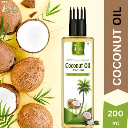 7Herbmaya 100% Pure Coconut Oil For All Hair & Skin Types Skin Healthy Hair Growth Hair Oil