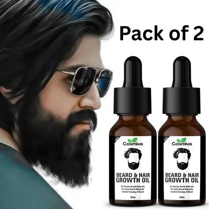 COSMIVA Beard and Hair Growth Oil for Faster Beard Growth, Thicker and Fuller Beard Hair Oil