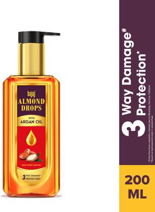 BAJAJ Almond Drops Non Sticky, With Almond & Argan Oil For Damage Protection Hair Oil
