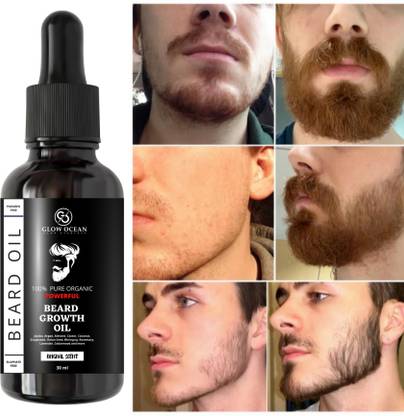 glowocean 10X Powerful Beard Growth Oil- For Complete & Patchy Beard Growth Hair Oil