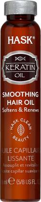 hask Keratin Protein Smoothing Shine Hair Oil , Softens, Renews Weak, Damaged Hair Hair Oil