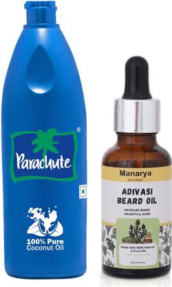 Parachute Groomed Glory - 100% Pure Coconut Oil Infused with Beard Growth Formula Hair Oil