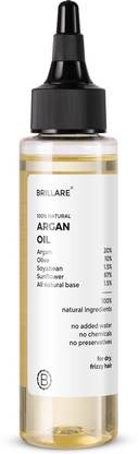BRILLARE Argan Hair Oil, with Olive Oil & Sunflower Oil, Dry & Frizzy Hair, 100% Natural Hair Oil