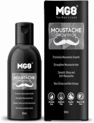MG8 Moustache Growth Promotes & Strengthen|Smooth, Shiny, Non Sticky Hair Oil