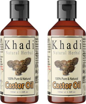 khadi natural herbal herbal Pure and Natural Castor Oil 100 ml pack of 2 Hair Oil
