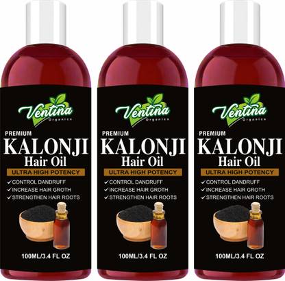 Ventina Organics Cold Pressed Kalonji Black Seed Oil for Healthy Hairs, Anti Fall Hair and Skin Hair Oil