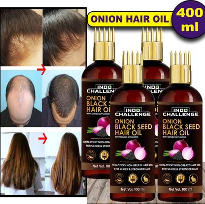 INDO CHALLENGE onion black seed oil Natural Hair Growth  Hair Oil