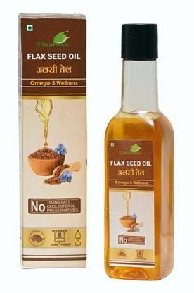 Cura Flaxseed Oil (Alsi Oil) I I Wood pressed I For Cooking, Skin & Hai 100ml X 2 Hair Oil