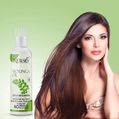 Newsio Moringa Oil For Shine Hair, Skin Care, Dry Skin & Natural Oil | Anti-Hairfall, Hair Oil