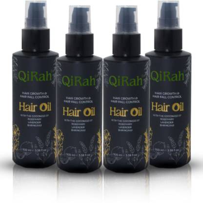 QiRah Natural Growth&Controls Hairfall (Pack of 4X100) Hair Oil