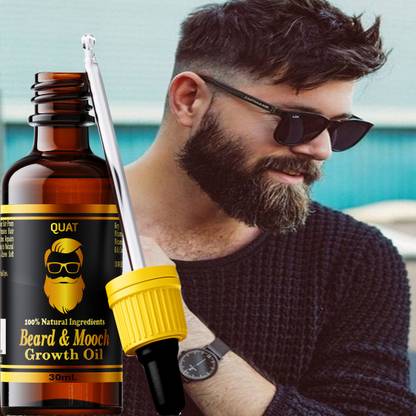 QUAT Natural Oil for Thicker & Longer Beard Beard Oil for Patchy & Fast Beard Growth Hair Oil