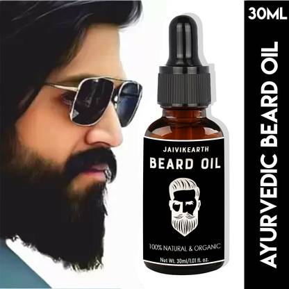 Jaivik Earth Beard, Moustache Hair Growth Oil, Beard oil for faster, thicker beard growth Hair Oil