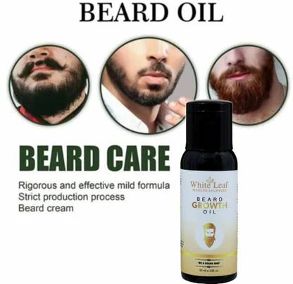 White Leaf Beard for Faster Growth For Beard Softness, Shine & Patchy Beard – 30 ml Hair Oil