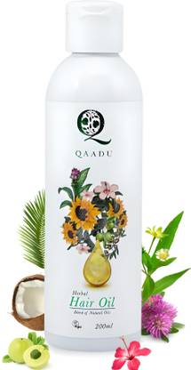 Qaadu Herbal Hair Oil|Enriched with Gudhal, Apricot Oil & Redensyl (200 ml) Hair Oil