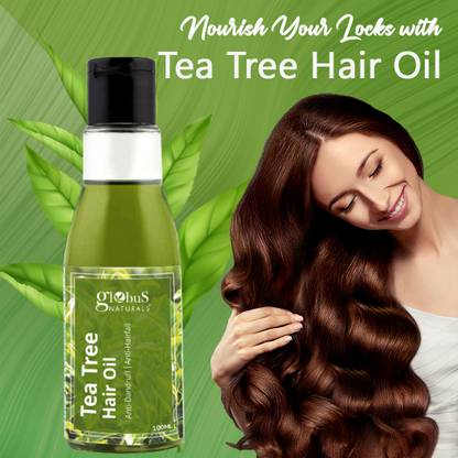 Globus Naturals Tea tree Hair Oil for Dandruff & Itchy Scalp Conditions, With 14 Ayurvedic Herbs, 100% Natural & Organic, SLS Free, Paraben Free Hair Oil