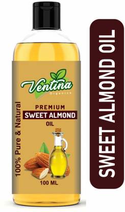 Ventina Organics Pure Cold Pressed Sweet Almond Oil for Skin & Hair Oil