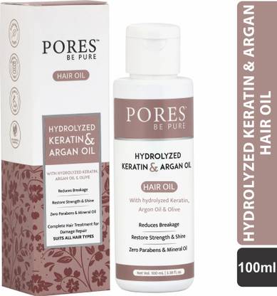 PORES BE PURE Hydrolyzed Keratin & Argan Oil for Long, Healthy & Strong Hair Oil