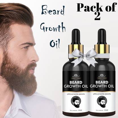 INTIMIFY Beard Growth Oil for Men Non-Sticky Beard Oil Grow Thick & Fuller Oil Pack of 2 Hair Oil