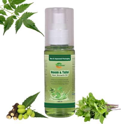 COSMI Neem & Tulsi Hair Oil | 100% Ayurvedic Anti-Dandruff Formula | Herbal Hair Care Hair Oil
