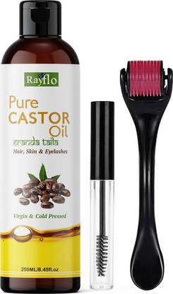 rayflo Castor oil for hair skin eyebrow nails eyelash Hair Oil