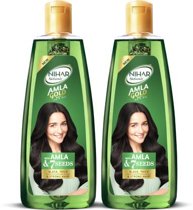 Nihar Naturals Amla Gold Hair Oil, Amla & 7 Seeds, 560 ml (Pack of 2) Hair Oil
