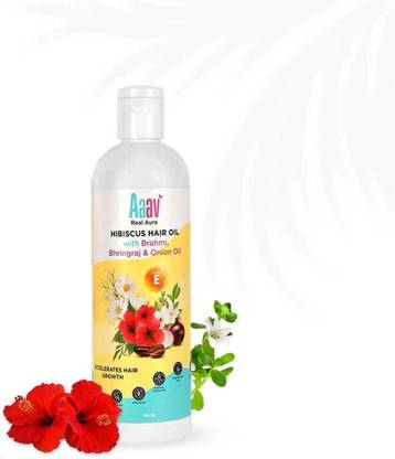 Aaav Real Aura Hibiscus Hair Oil with Brahmi, Bhringraj, Onion Oil –Reduces Hair Fall  Hair Oil