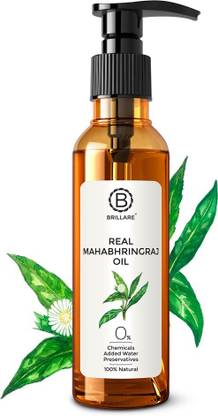 BRILLARE Real Mahabhringraj Oil, 100% Natural, Organic and Cold Pressed, 200 ML, Zero Chemicals Hair Oil