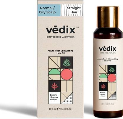 Vedix Customized Ayurvedic Ahuta Root Stimulating Hair Oil for Normal & Oily Scalp - Straight Hair Hair Oil