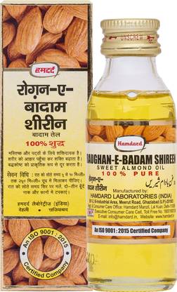 Hamdard RAUGHAN-E-BADAM SHIREEN | 50ML | Sweet Cold Pressed and Almond Oil |Pack of 1 Hair Oil