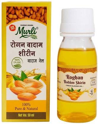 Ishwar Graha MURLI Roghan Badam Shirin (Sweet Almond Oil) 100% Pure For Brain, Skin & Hair Oil