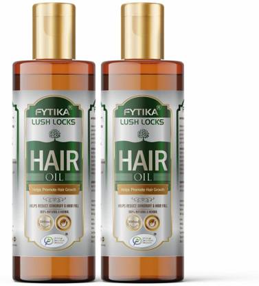 Fytika Lush locks Hair Oil - Promotes Hair Growth, Reduces Hair Fall & Dandruff | Natural & Herbal Hair Oil