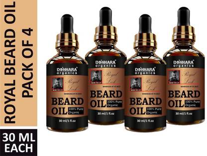 Donnara Organics 100 % Organic Royal Beard Oil- Beard For Life Style Combo pack of 4 bottles of 30 ml(120 ml) Hair Oil