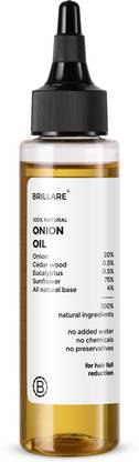 BRILLARE Onion Hair Oil, with Cedar Wood & Sunflower Oil, Hair Fall, 100% Natural Hairoil Hair Oil