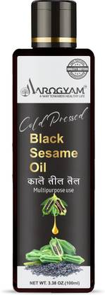Aarogyam Wood Pressed Black Sesame Oil / Gingelly Oil 200ml (2 pack of 100ml) Hair Oil
