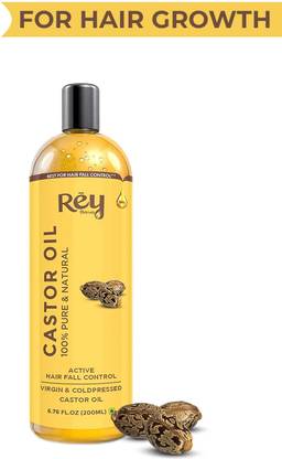Rey Naturals Cold-Pressed 100% Pure Castor Oil Hair Oil