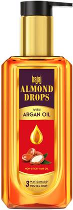 BAJAJ Almond Drops non sticky , with Almond & Argan for damage protection Hair Oil  (200 ml) at Rs. 179