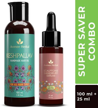 Avimee Herbal Hair Oil (100mL) + Scalptone Hair Growth Serum, Hair Oil