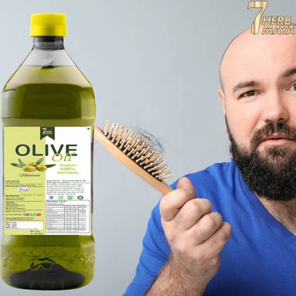 7Herbmaya Coldpressed JAITUN TEL Olive Oil- For Hair Growth STOP Hair Fall, Hair Oil