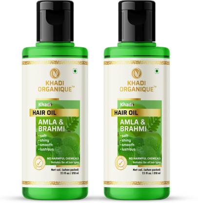 khadi ORGANIQUE Amla & Brahmi Hair Oil For takes care of your hair loss and damaged hair. Hair Oil