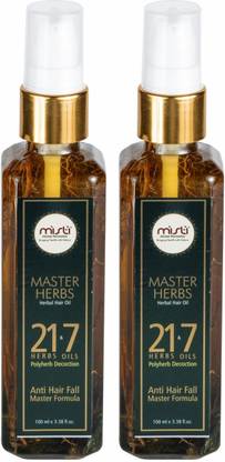 MISTI HERBAL REMEDIES Master Herbs Hair Oil With 21 Herbs & 7 Types of Oils Combo of 2 Hair Oil