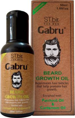 GABRU Men Beard Growth Oil With Patchouli & Cardamom Oil Boosts & Nourishes Follicles Hair Oil