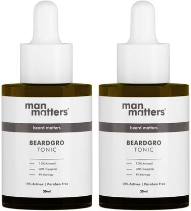 Man Matters BeardGro Beard Growth Tonic for Thicker Beard Growth with Aminexil & LashLD Hair Oil